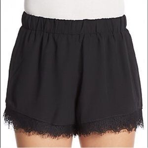 BCBGeneration Black Lace Trim Shorts